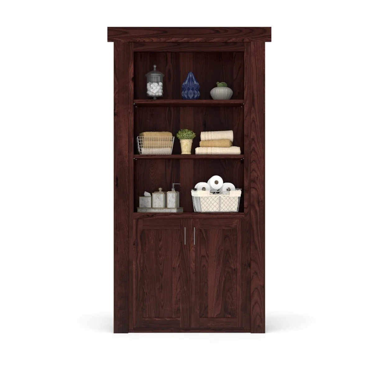 Hidden Flush Mount Knotty Alder Hamper Door - Image 11