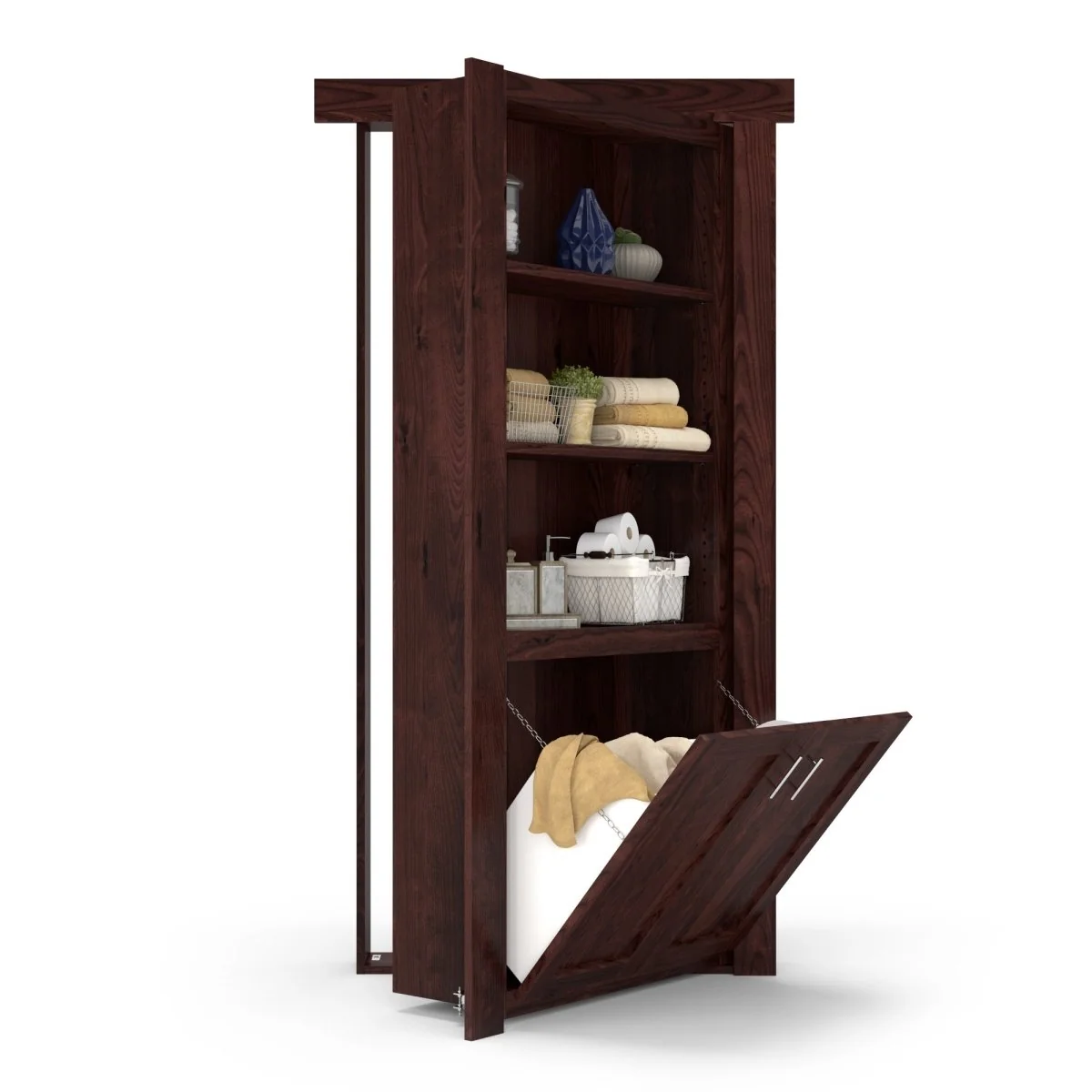 Hidden Flush Mount Knotty Alder Hamper Door - Image 6