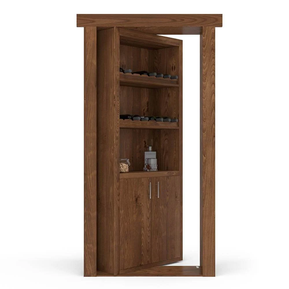 Hidden Flush Mount Knotty Alder Wine Rack Door - Image 5