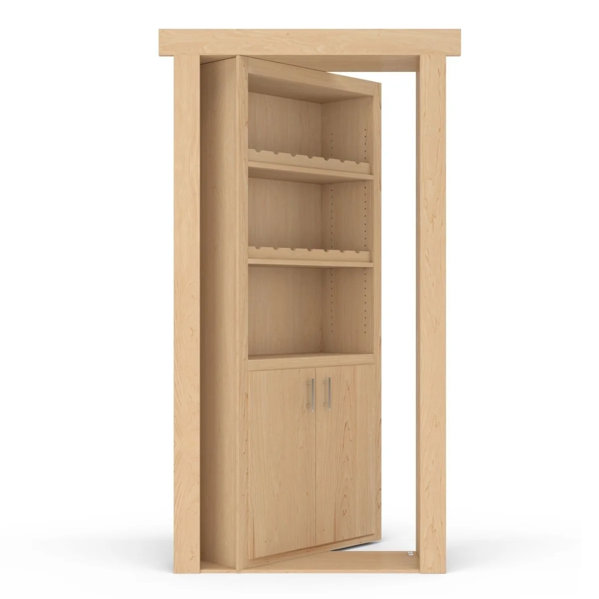 Hidden Flush Mount Maple Wine Rack Door - Image 14