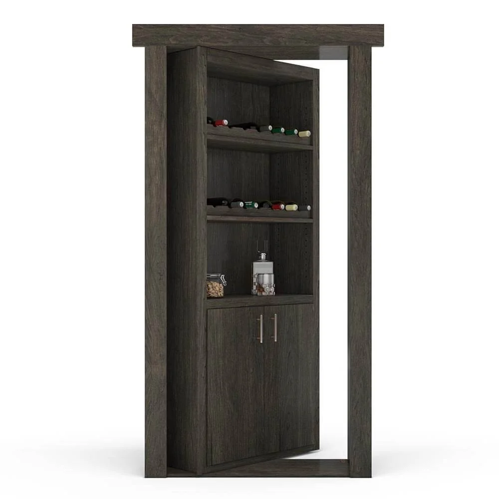 Hidden Flush Mount Maple Wine Rack Door - Image 3