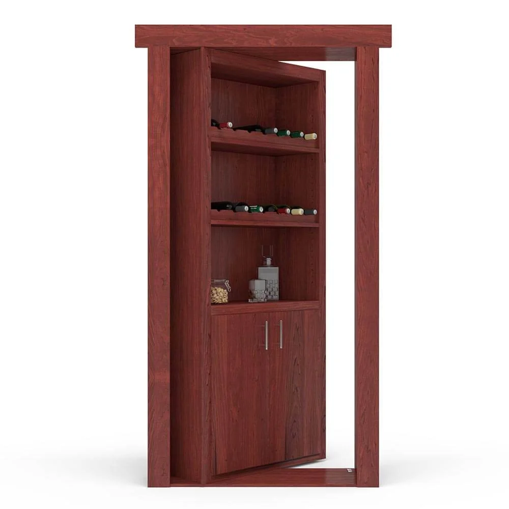 Hidden Flush Mount Maple Wine Rack Door - Image 4