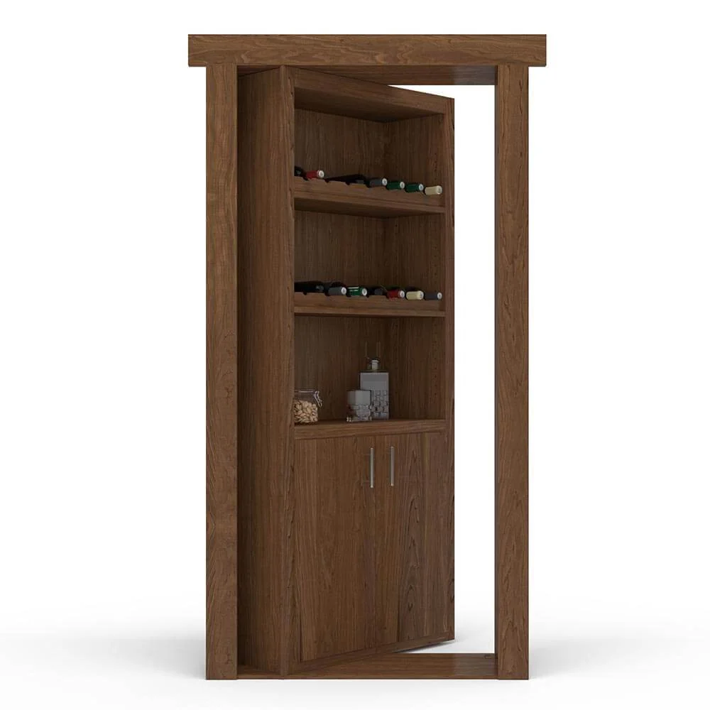 Hidden Flush Mount Maple Wine Rack Door - Image 5