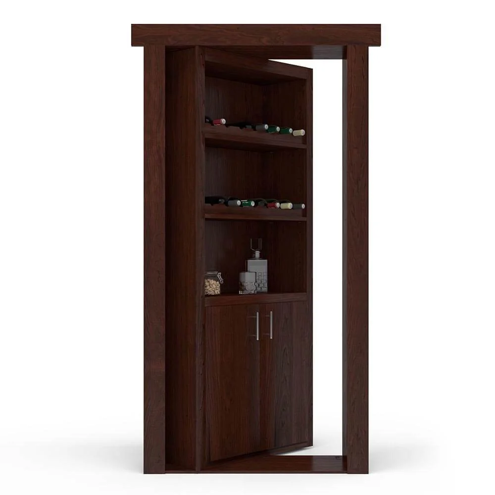Hidden Flush Mount Maple Wine Rack Door - Image 6