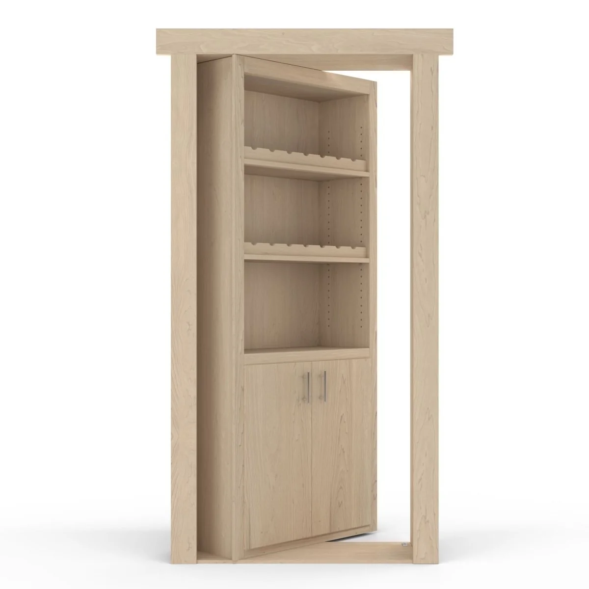 Hidden Flush Mount Maple Wine Rack Door - Image 7