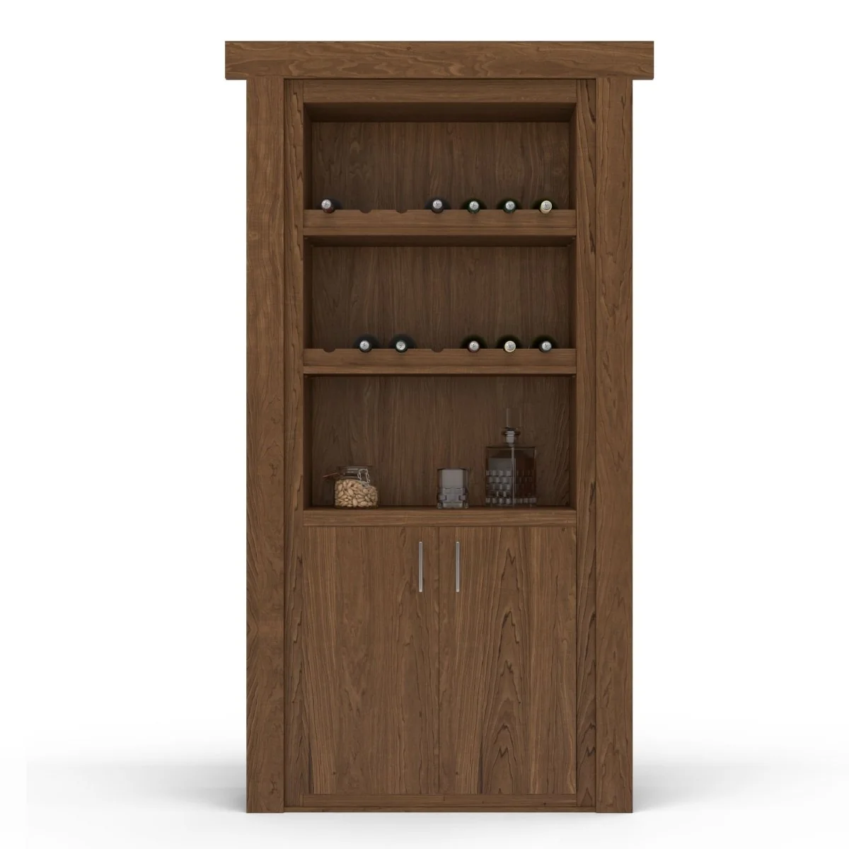 Hidden Flush Mount Maple Wine Rack Door - Image 8