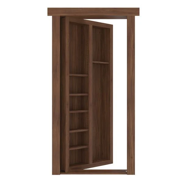 Hidden Flush Mount Walnut Pool Cue Door - Image 10