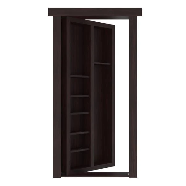 Hidden Flush Mount Walnut Pool Cue Door - Image 11