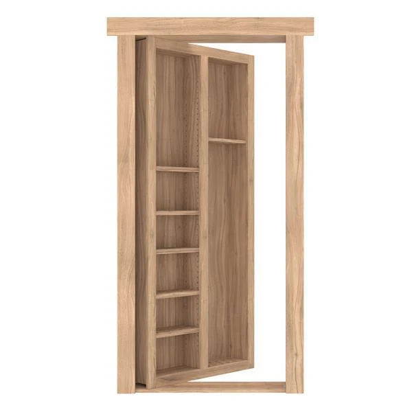 Hidden Flush Mount Walnut Pool Cue Door - Image 7