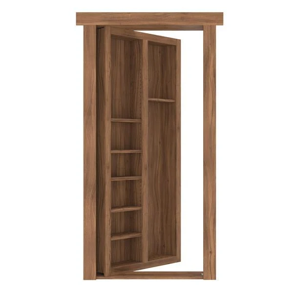 Hidden Flush Mount Walnut Pool Cue Door - Image 8