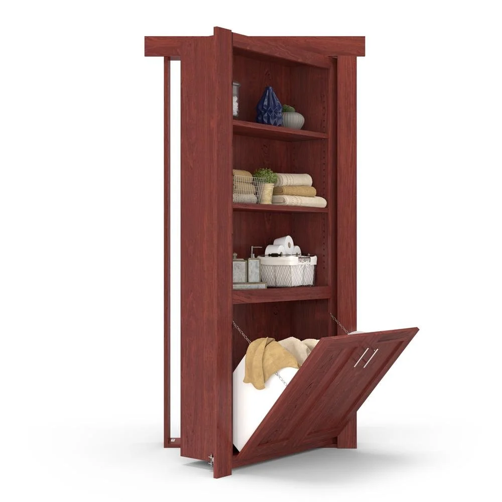 Hidden Flush Mount Maple Hamper Door - Image 4