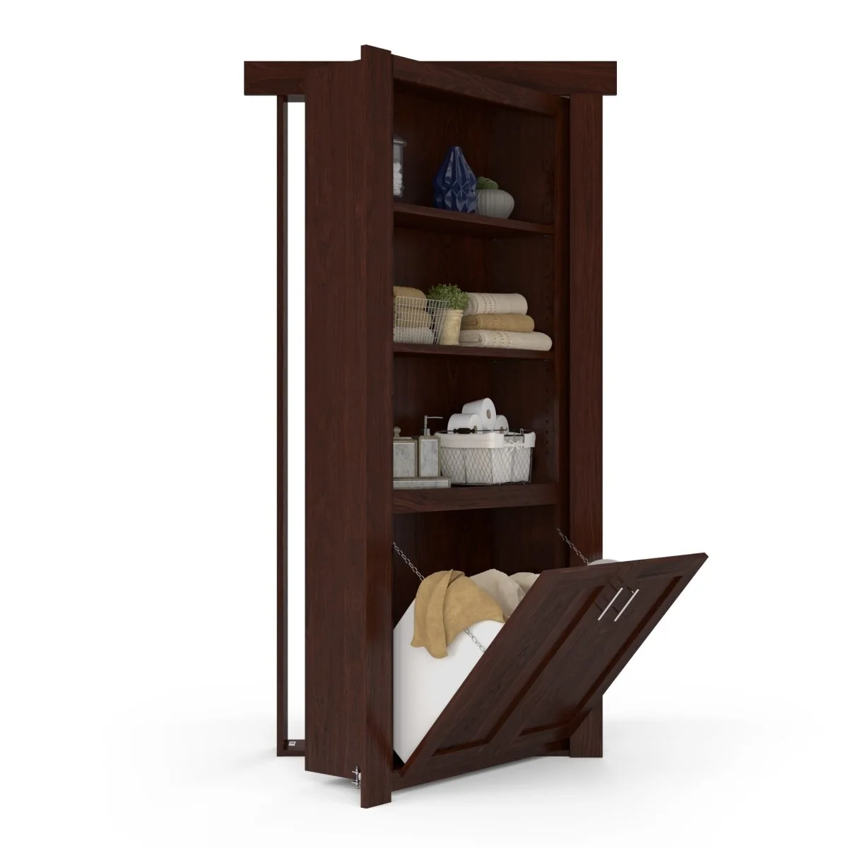 Hidden Flush Mount Maple Hamper Door - Image 6