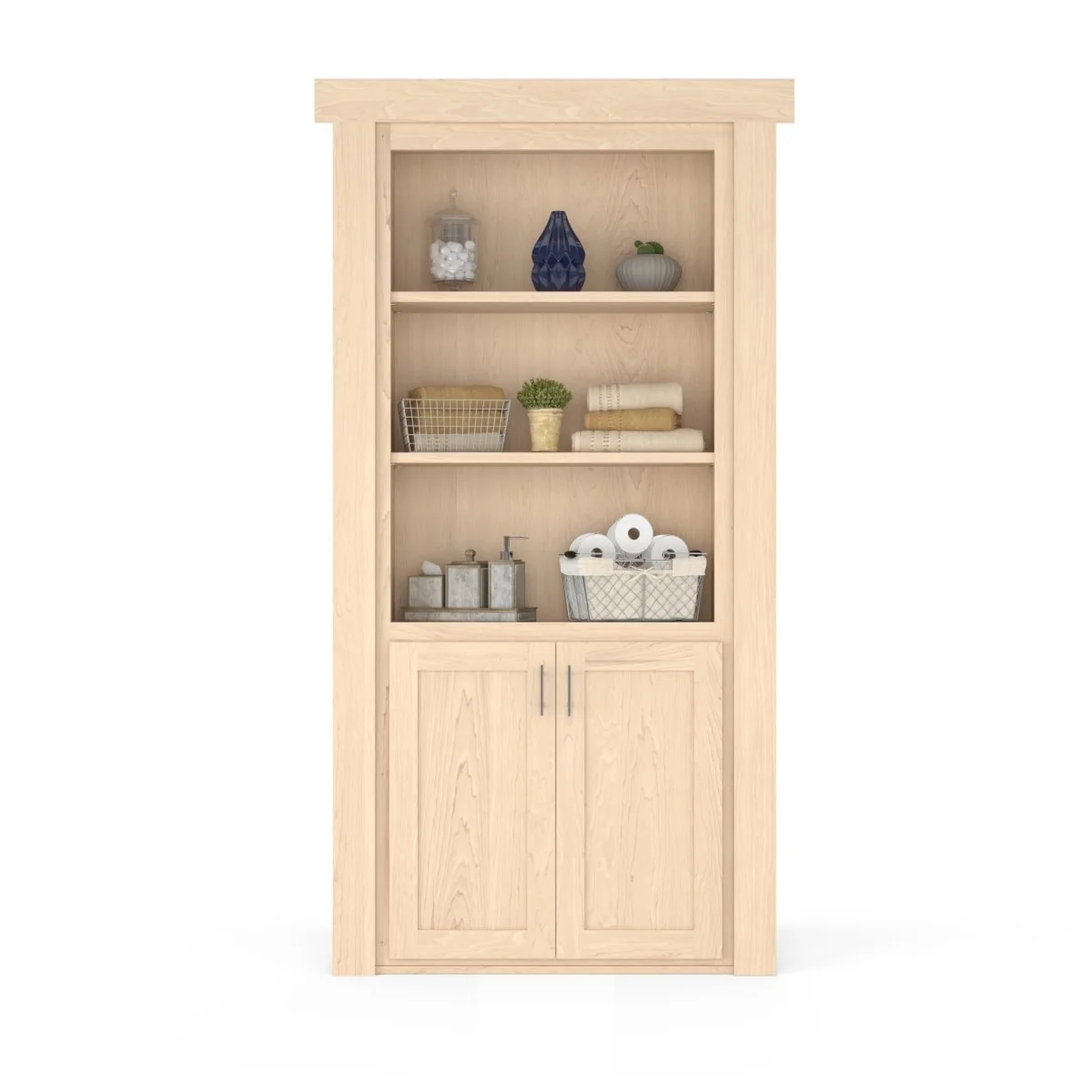 Hidden Flush Mount Maple Hamper Door - Image 7