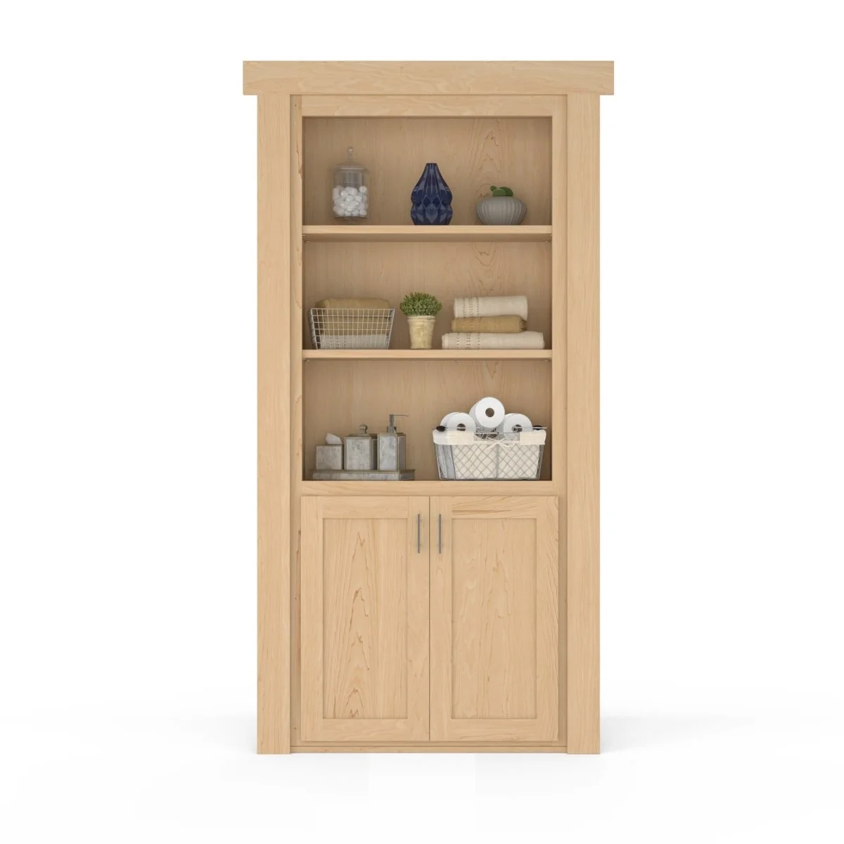 Hidden Flush Mount Maple Hamper Door - Image 8