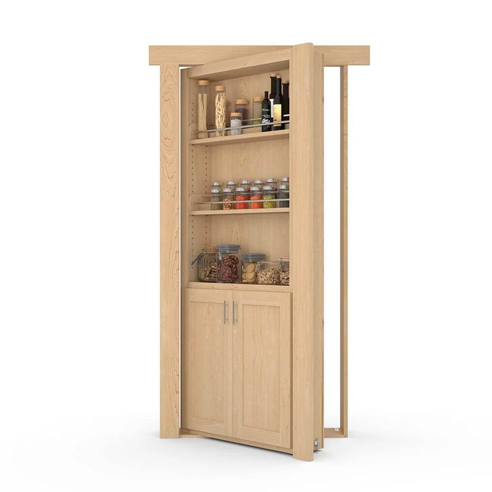 Hidden Flush Mount Maple Spice Rack Door - Image 2