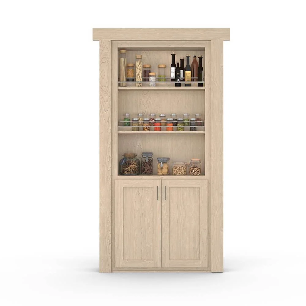 Hidden Flush Mount Maple Spice Rack Door - Image 7