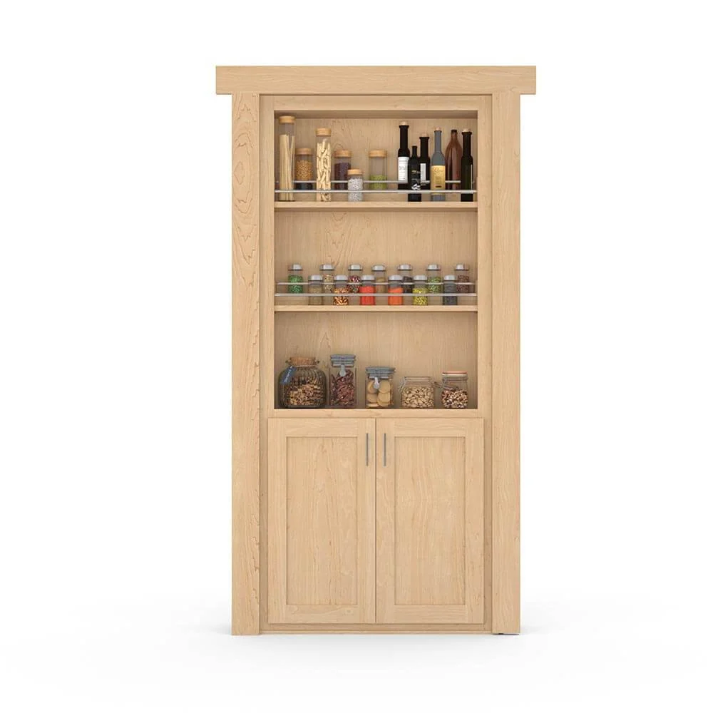 Hidden Flush Mount Maple Spice Rack Door - Image 8