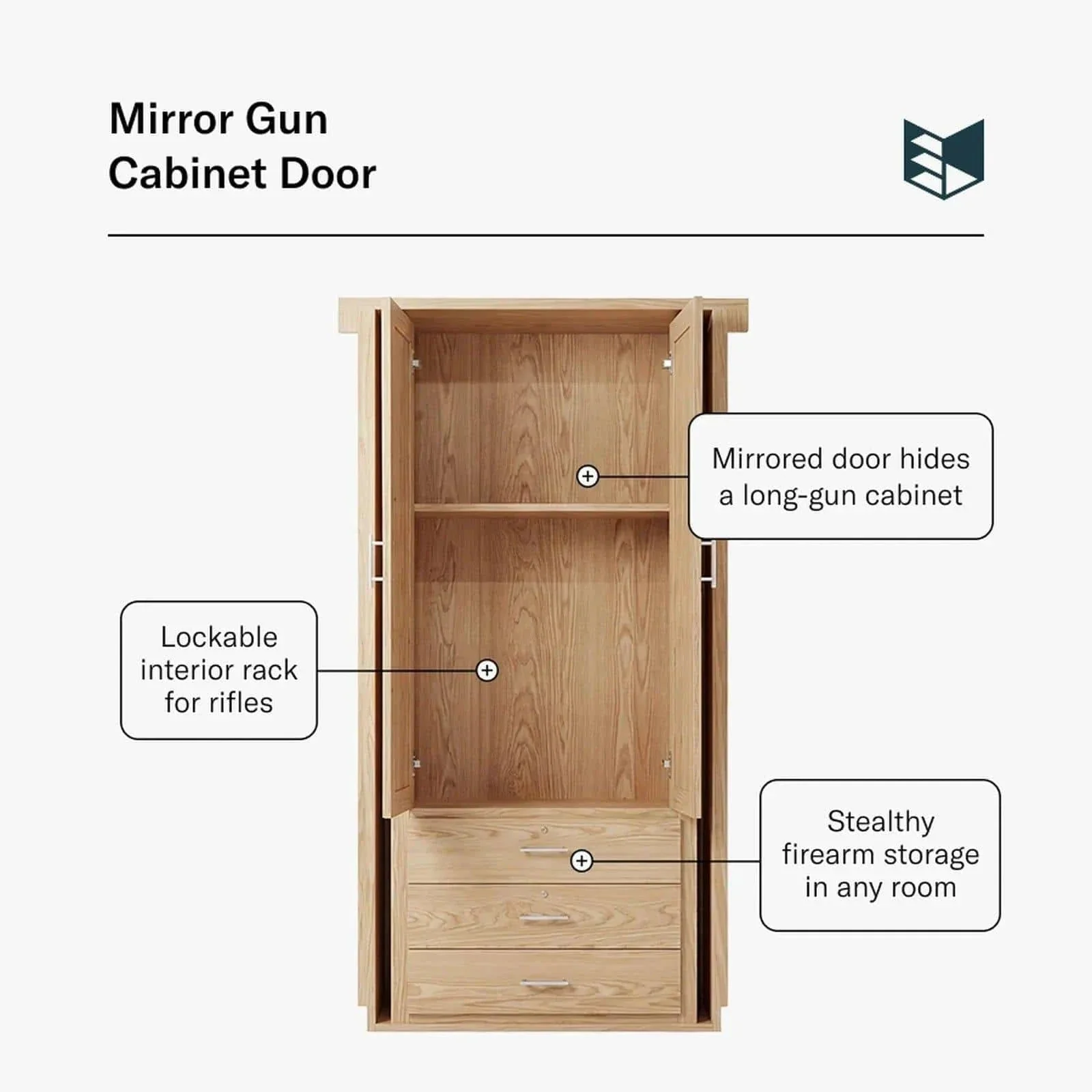 Mirror Gun Cabinet Door - Image 4
