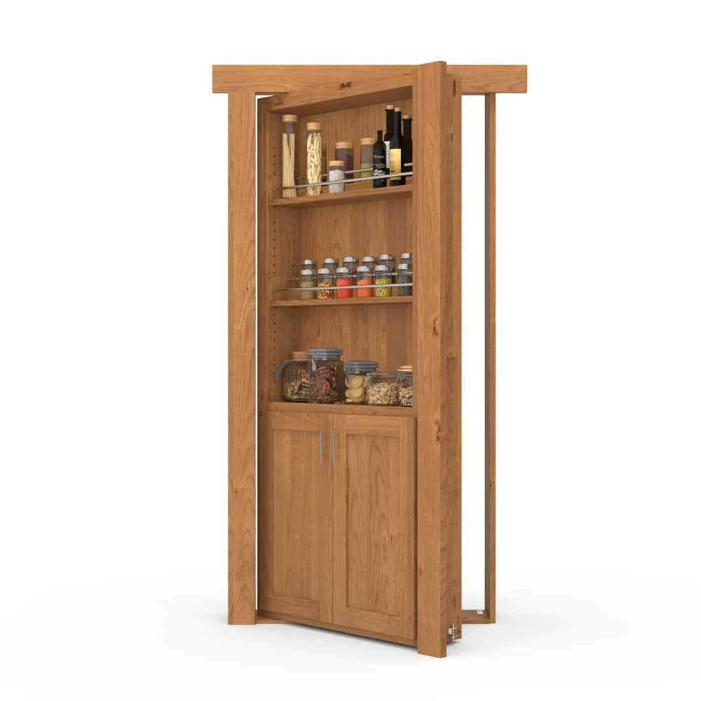 Hidden Flush Mount Knotty Alder Spice Rack Door - Image 2