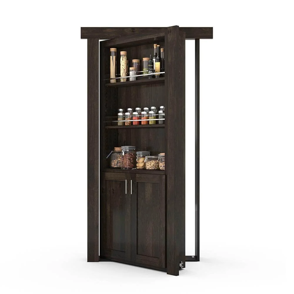 Hidden Flush Mount Knotty Alder Spice Rack Door - Image 3