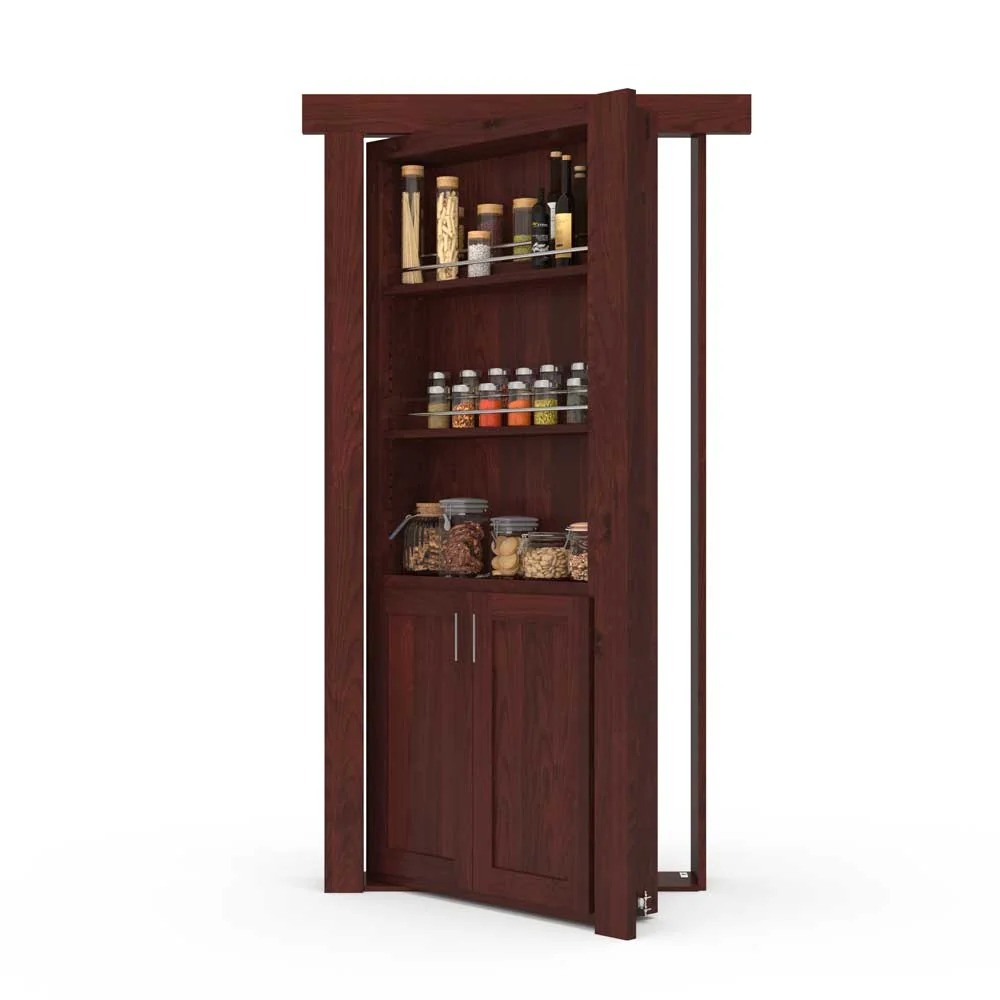 Hidden Flush Mount Knotty Alder Spice Rack Door - Image 4