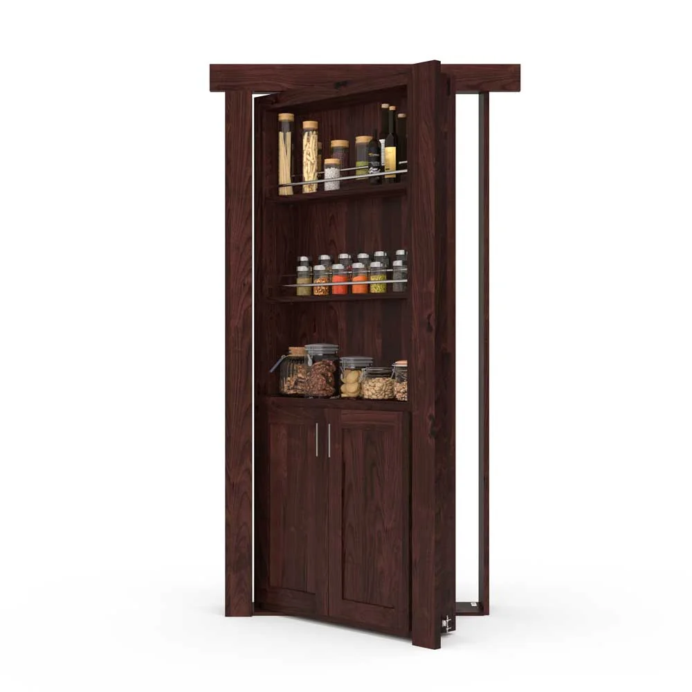 Hidden Flush Mount Knotty Alder Spice Rack Door - Image 6