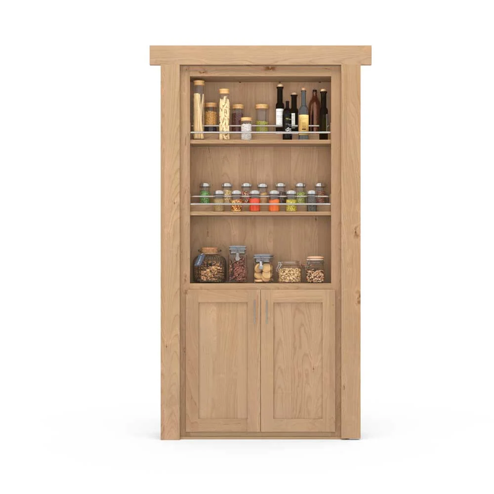 Hidden Flush Mount Knotty Alder Spice Rack Door - Image 7