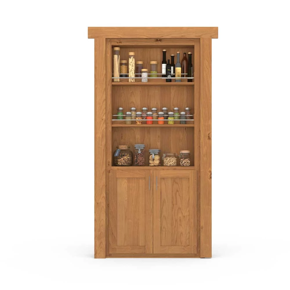 Hidden Flush Mount Knotty Alder Spice Rack Door - Image 8
