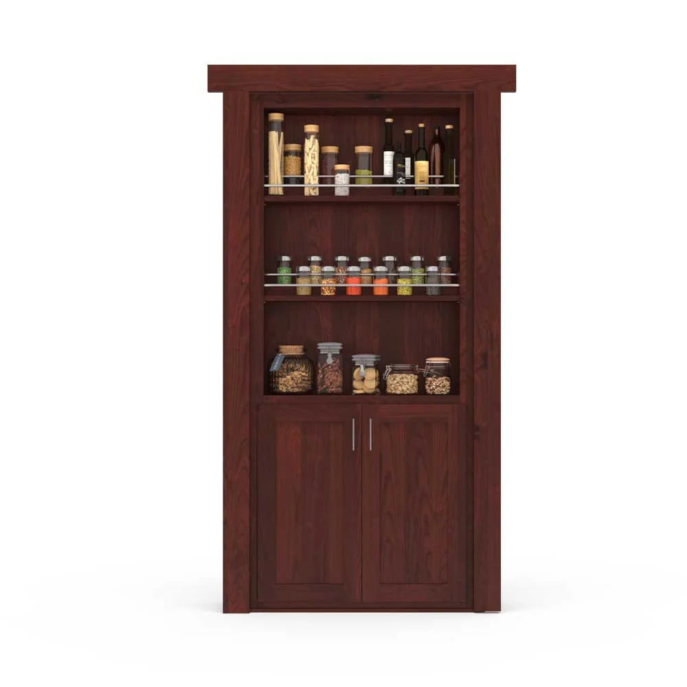 Hidden Flush Mount Knotty Alder Spice Rack Door - Image 9