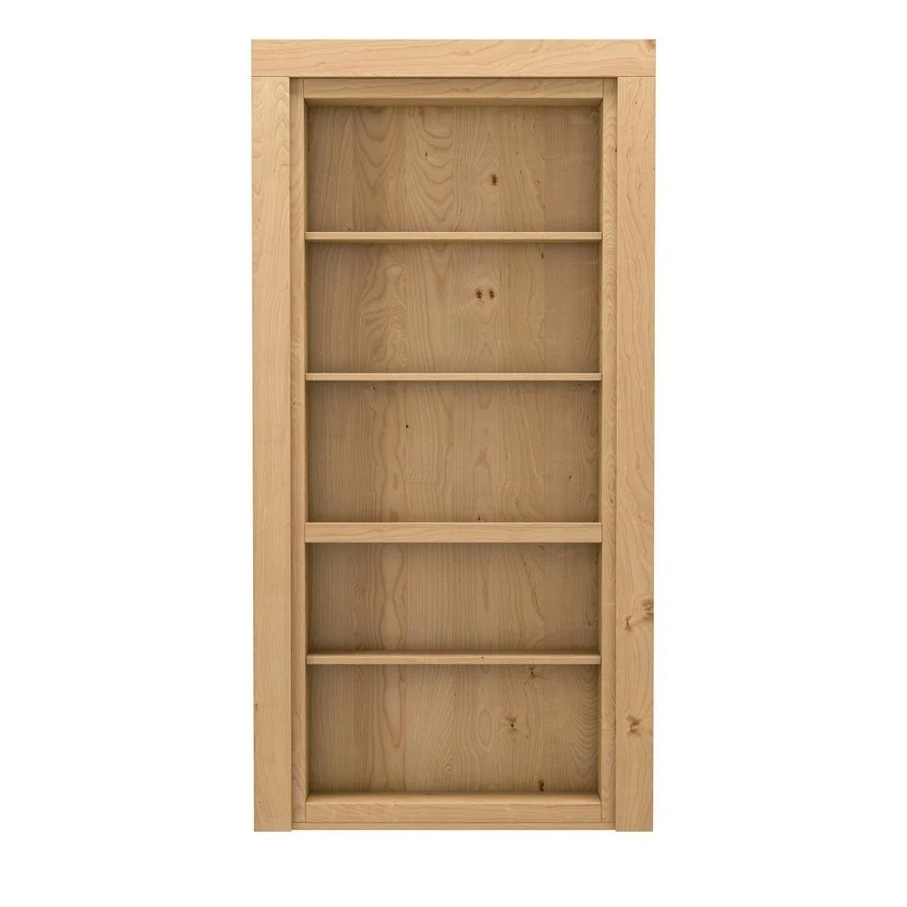 Single Flush Mount Hidden Knotty Alder Bookcase Door - Image 12