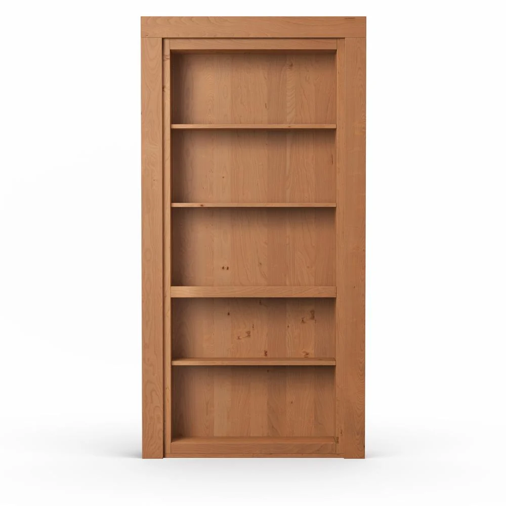 Single Flush Mount Hidden Knotty Alder Bookcase Door - Image 13