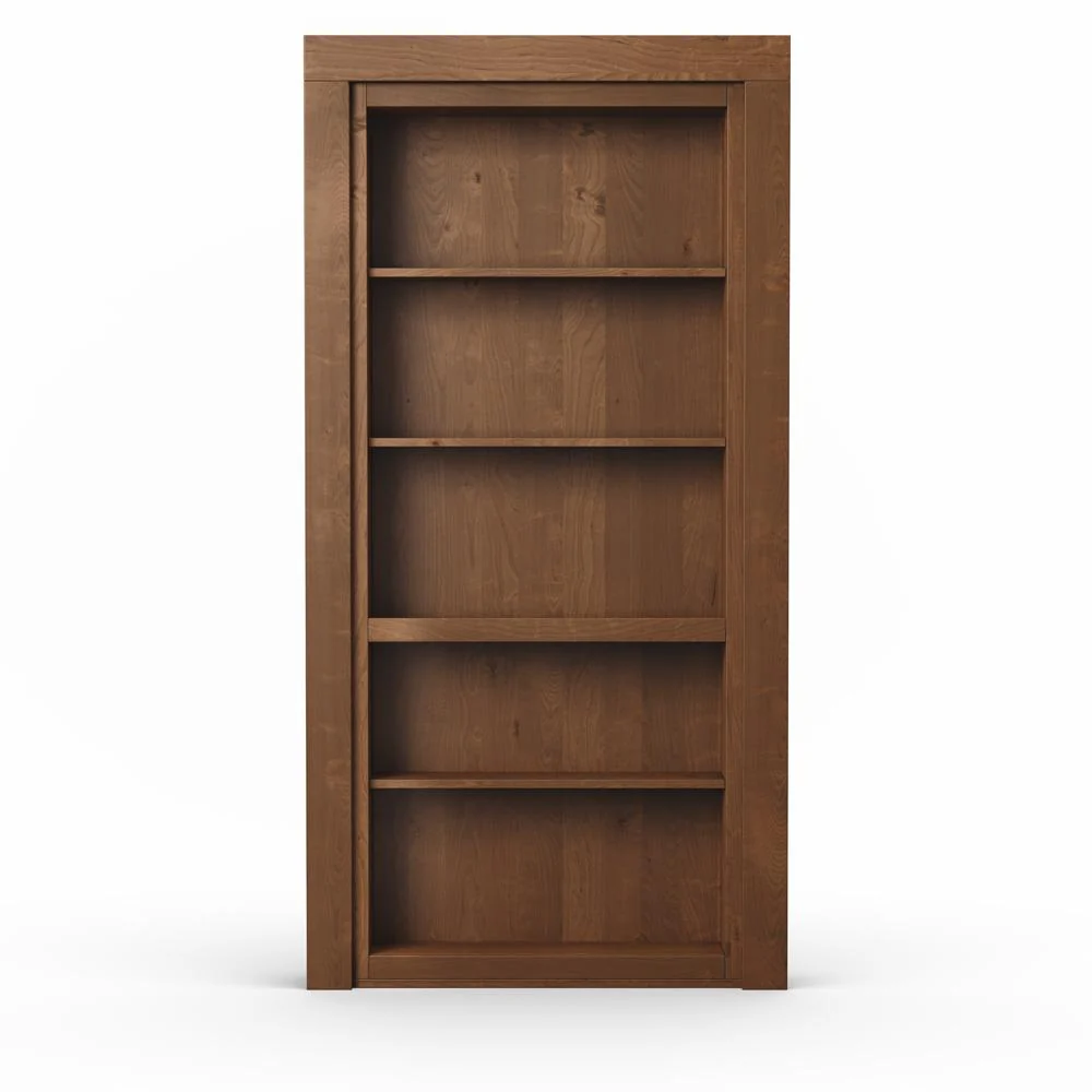 Single Flush Mount Hidden Knotty Alder Bookcase Door - Image 14