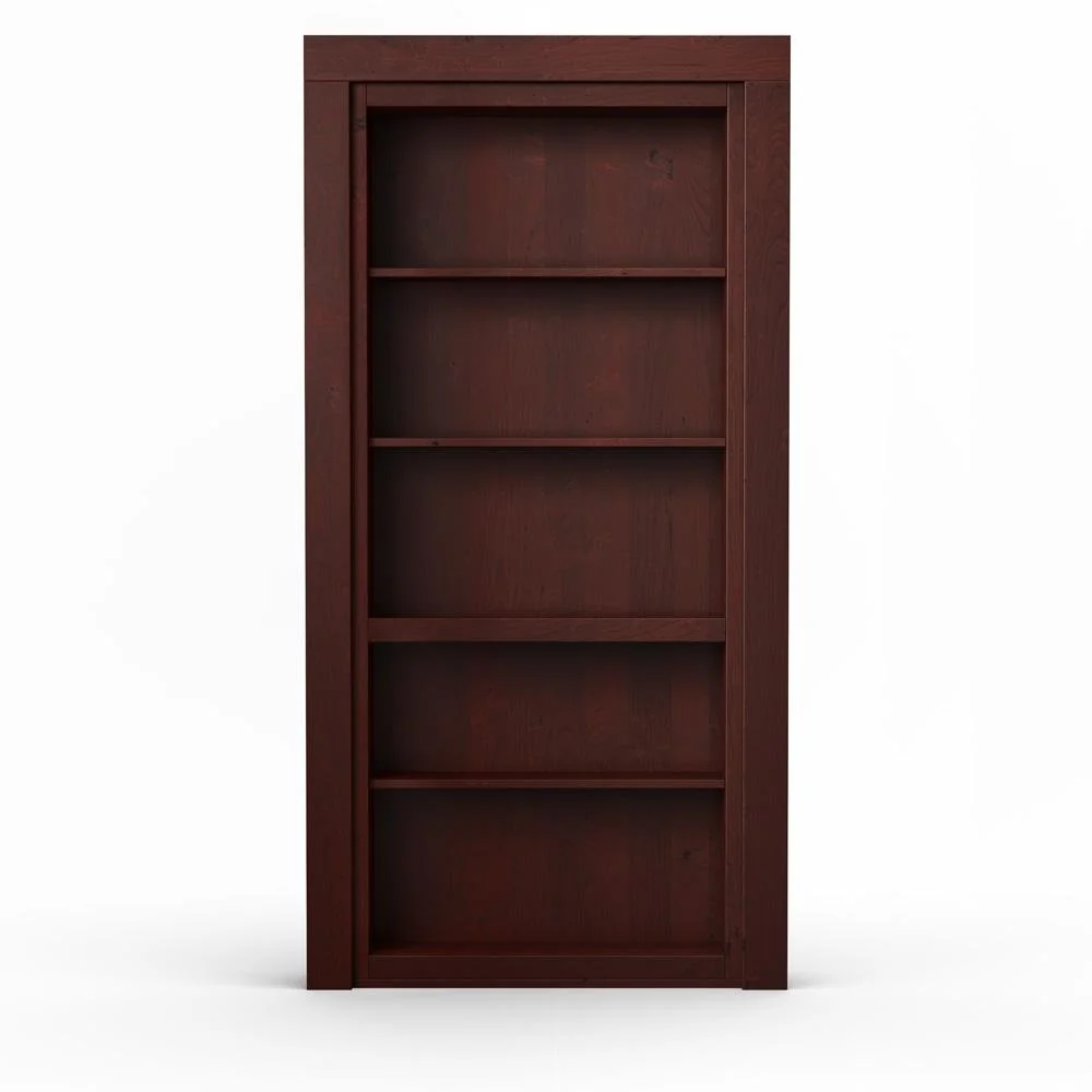 Single Flush Mount Hidden Knotty Alder Bookcase Door - Image 15