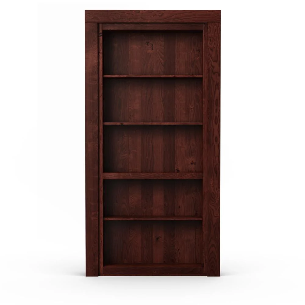 Single Flush Mount Hidden Knotty Alder Bookcase Door - Image 16