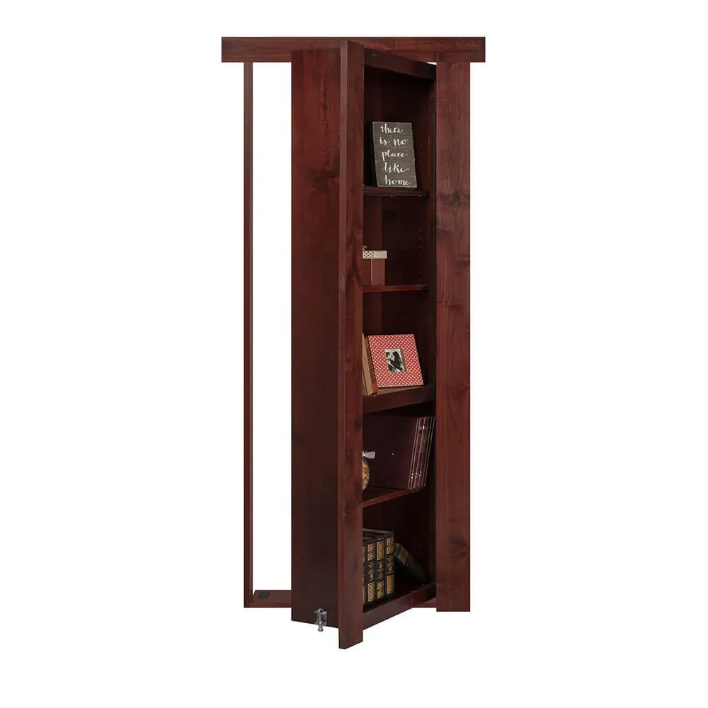 Single Flush Mount Hidden Knotty Alder Bookcase Door - Image 4