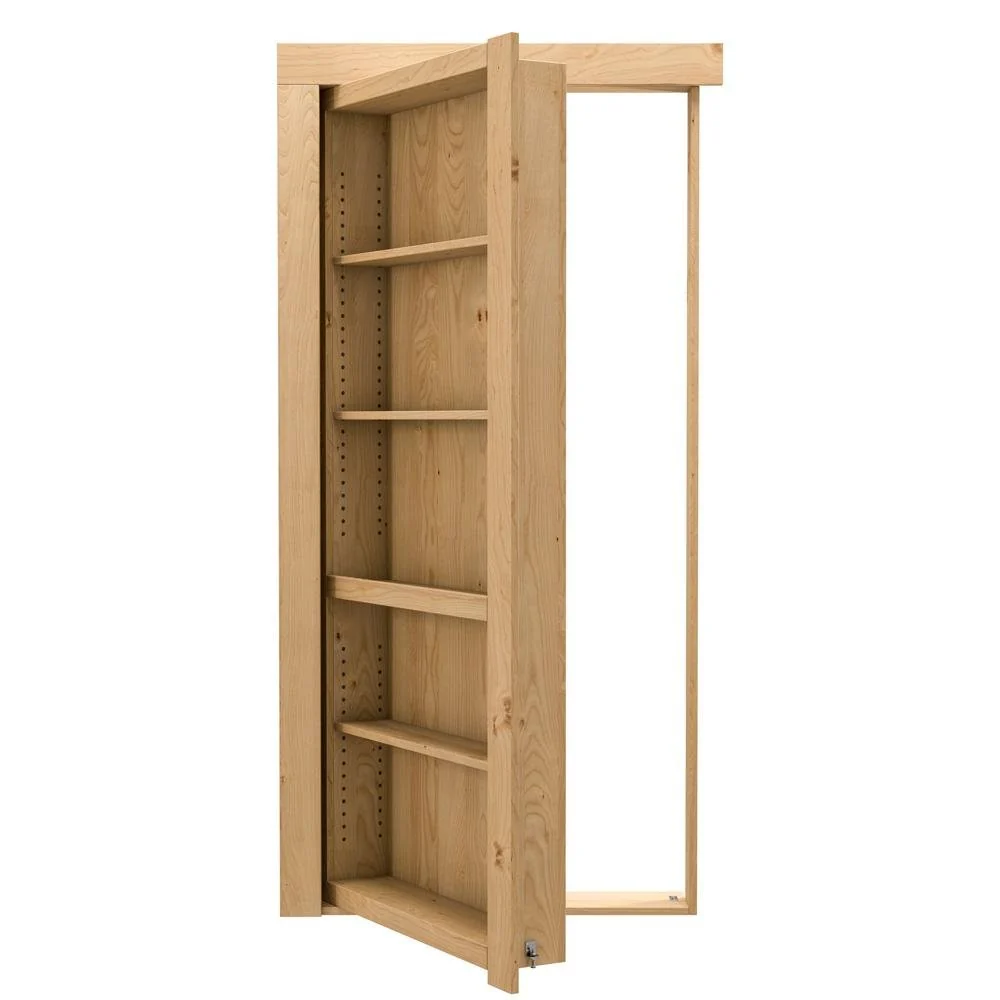 Single Flush Mount Hidden Knotty Alder Bookcase Door - Image 7