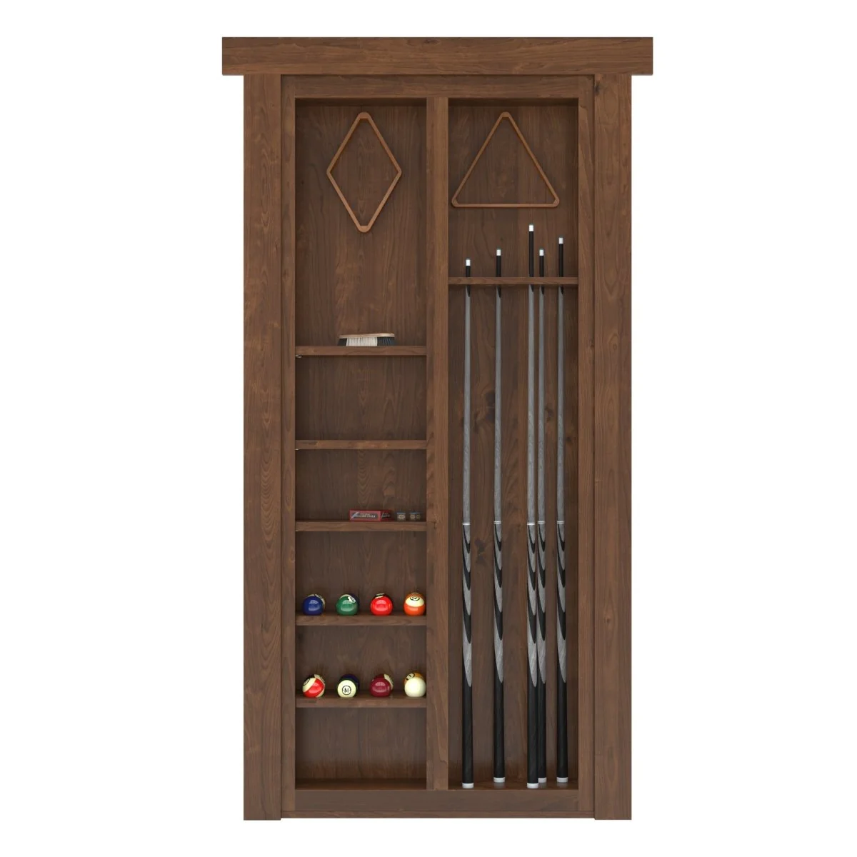 Hidden Flush Mount Knotty Alder Pool Cue Door - Image 10