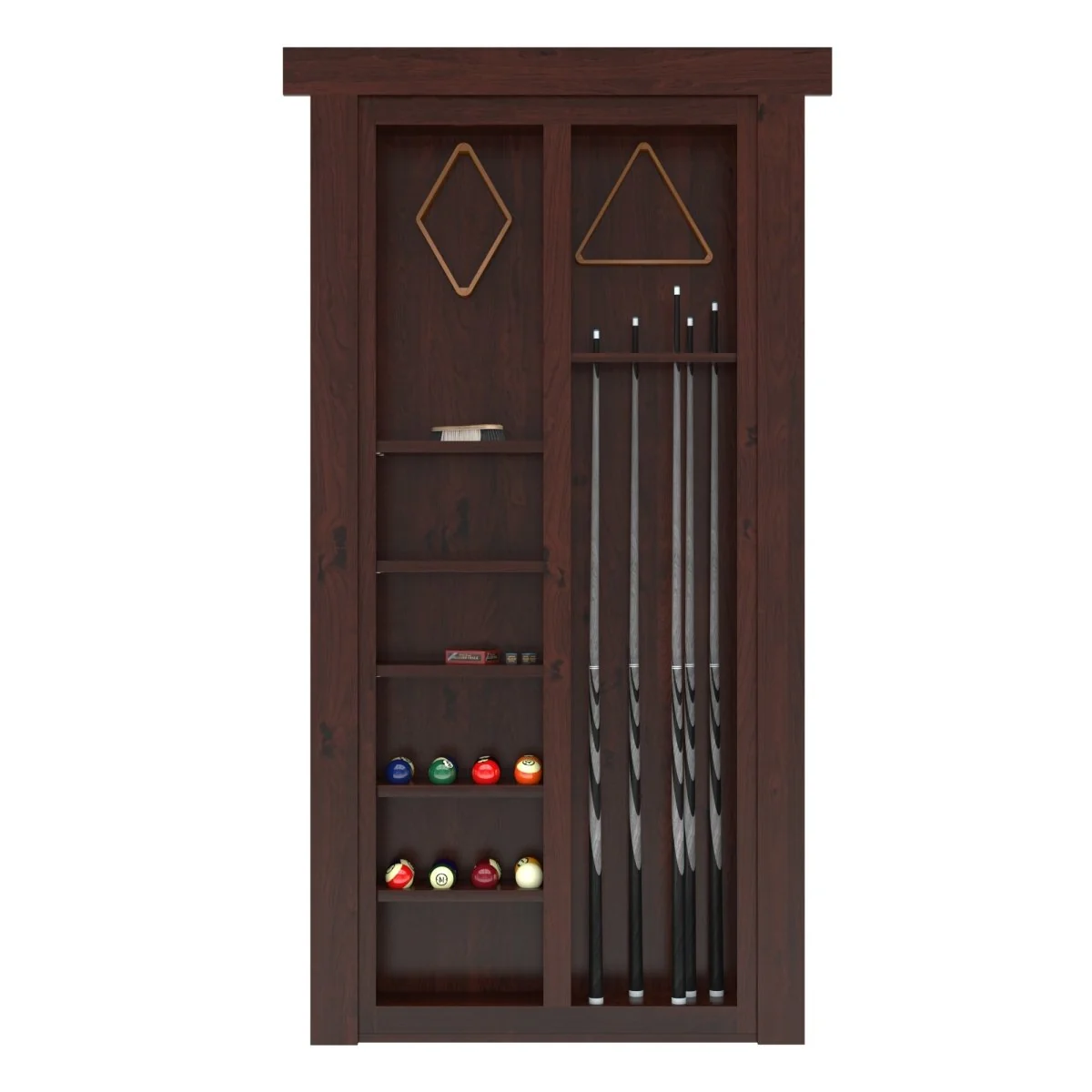 Hidden Flush Mount Knotty Alder Pool Cue Door - Image 11