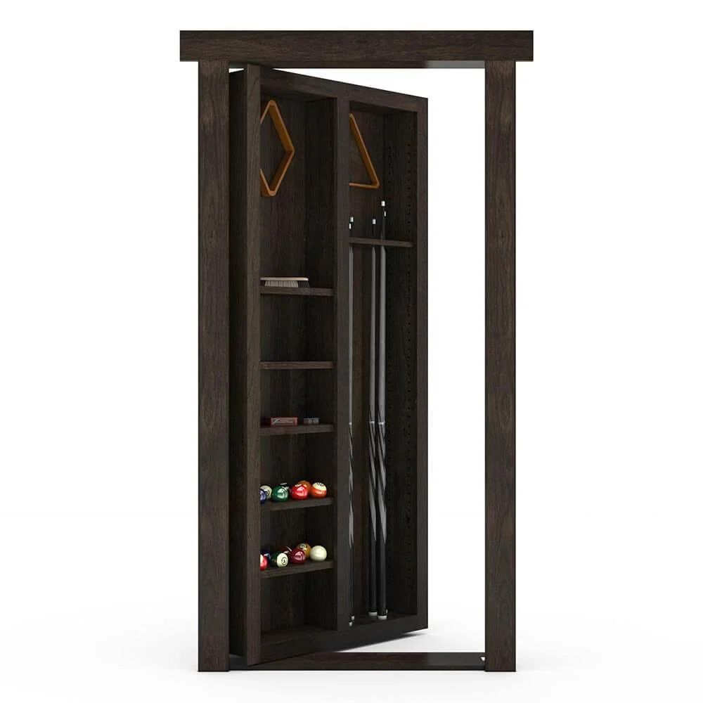Hidden Flush Mount Knotty Alder Pool Cue Door - Image 3