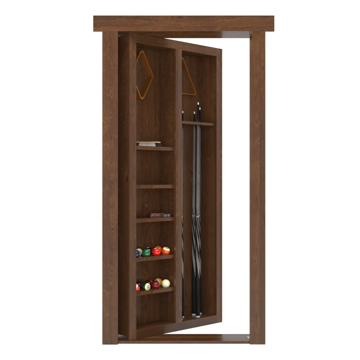Hidden Flush Mount Knotty Alder Pool Cue Door - Image 5
