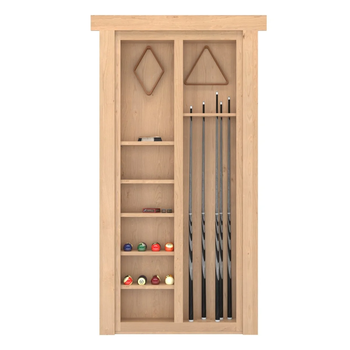 Hidden Flush Mount Knotty Alder Pool Cue Door - Image 7
