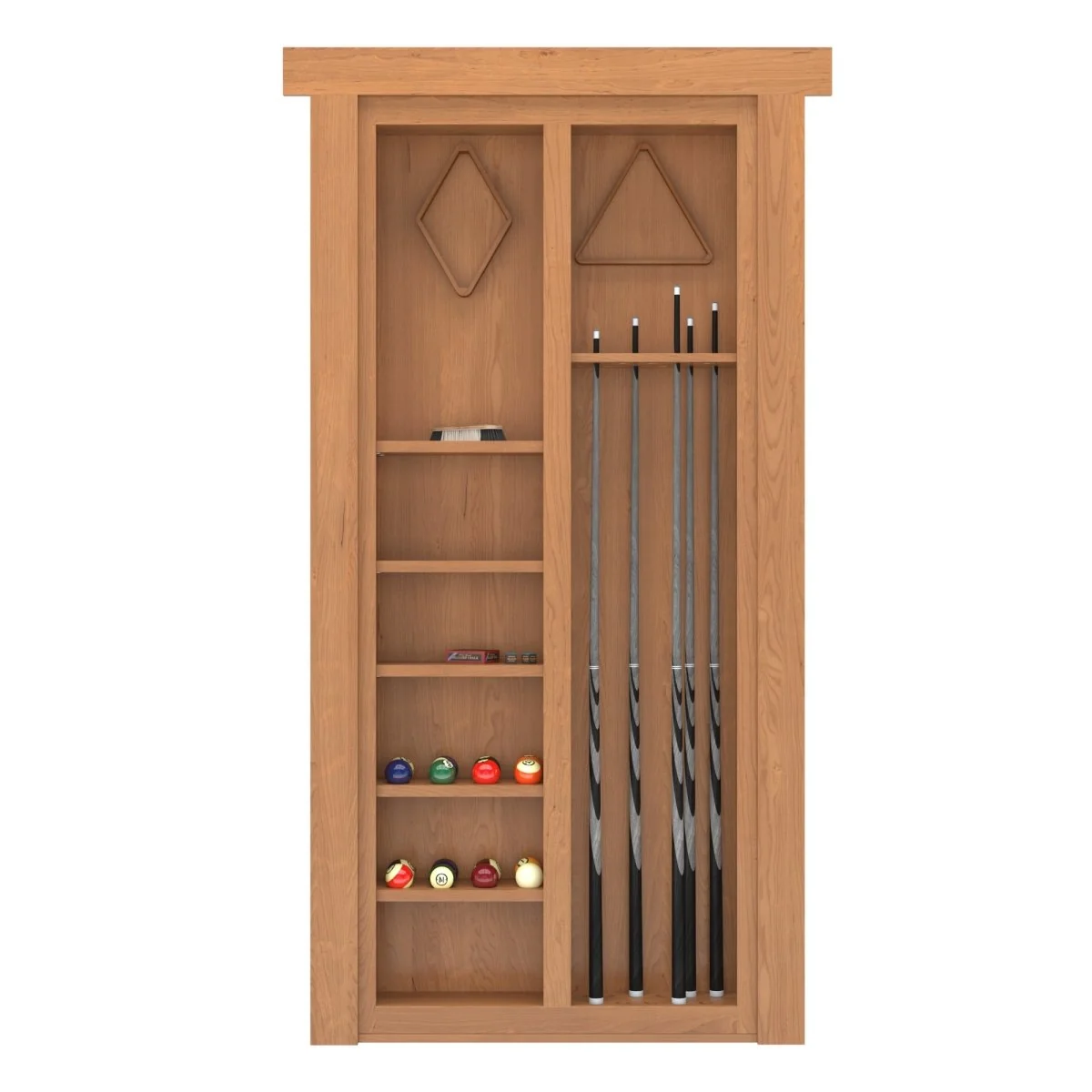 Hidden Flush Mount Knotty Alder Pool Cue Door - Image 8