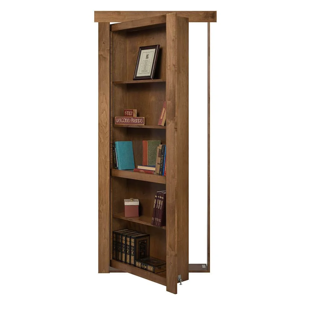 Single Flush Mount Maple Hidden Bookcase Door - Image 5