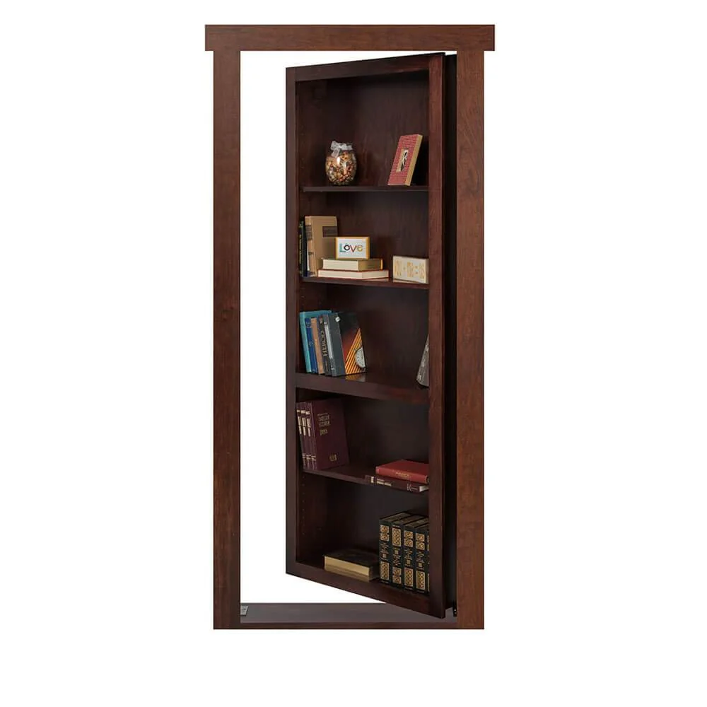 Single Flush Mount Maple Hidden Bookcase Door - Image 6