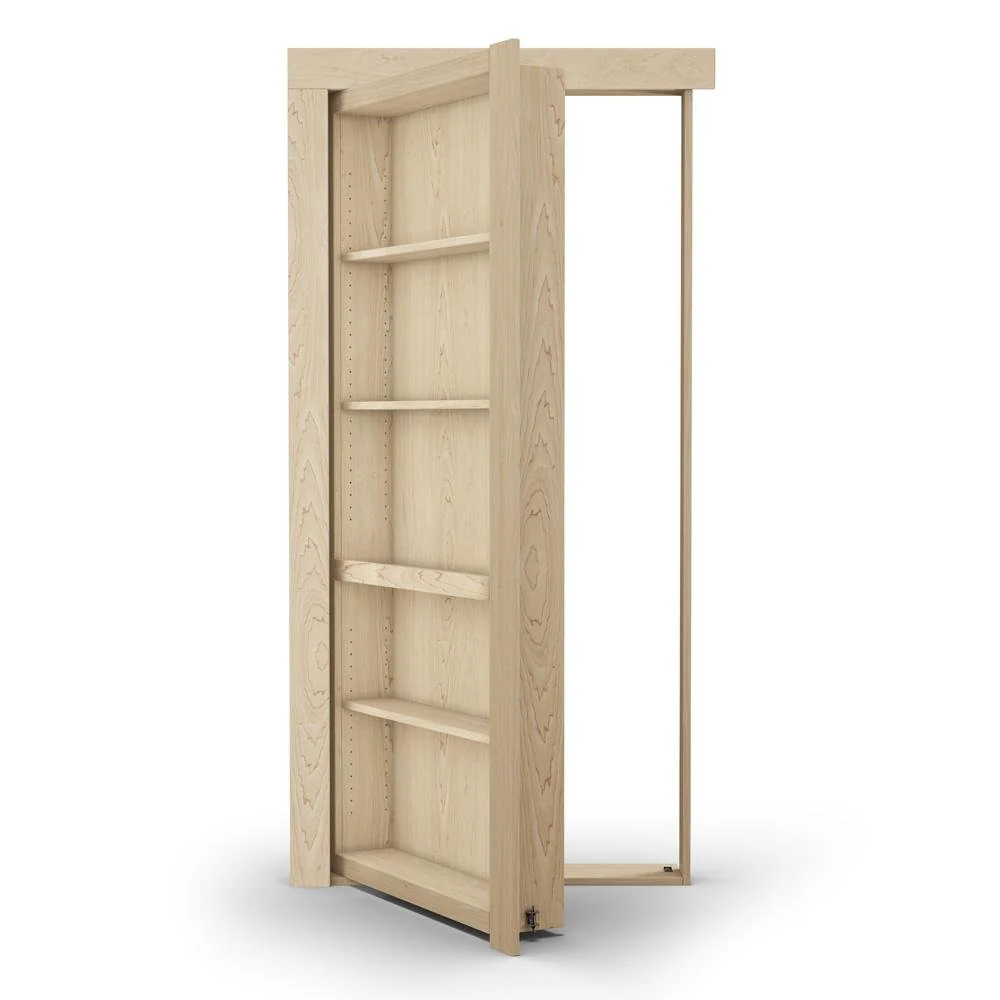 Single Flush Mount Maple Hidden Bookcase Door - Image 7