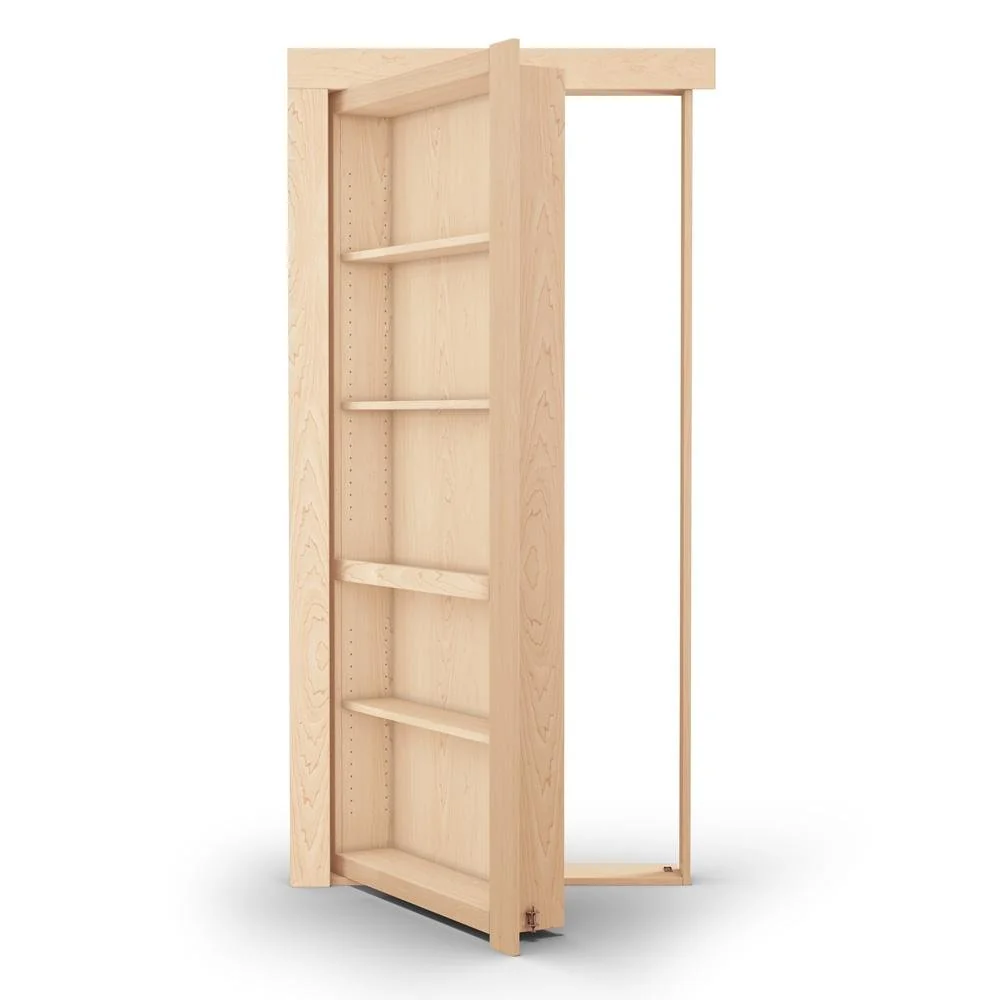 Single Flush Mount Maple Hidden Bookcase Door - Image 8