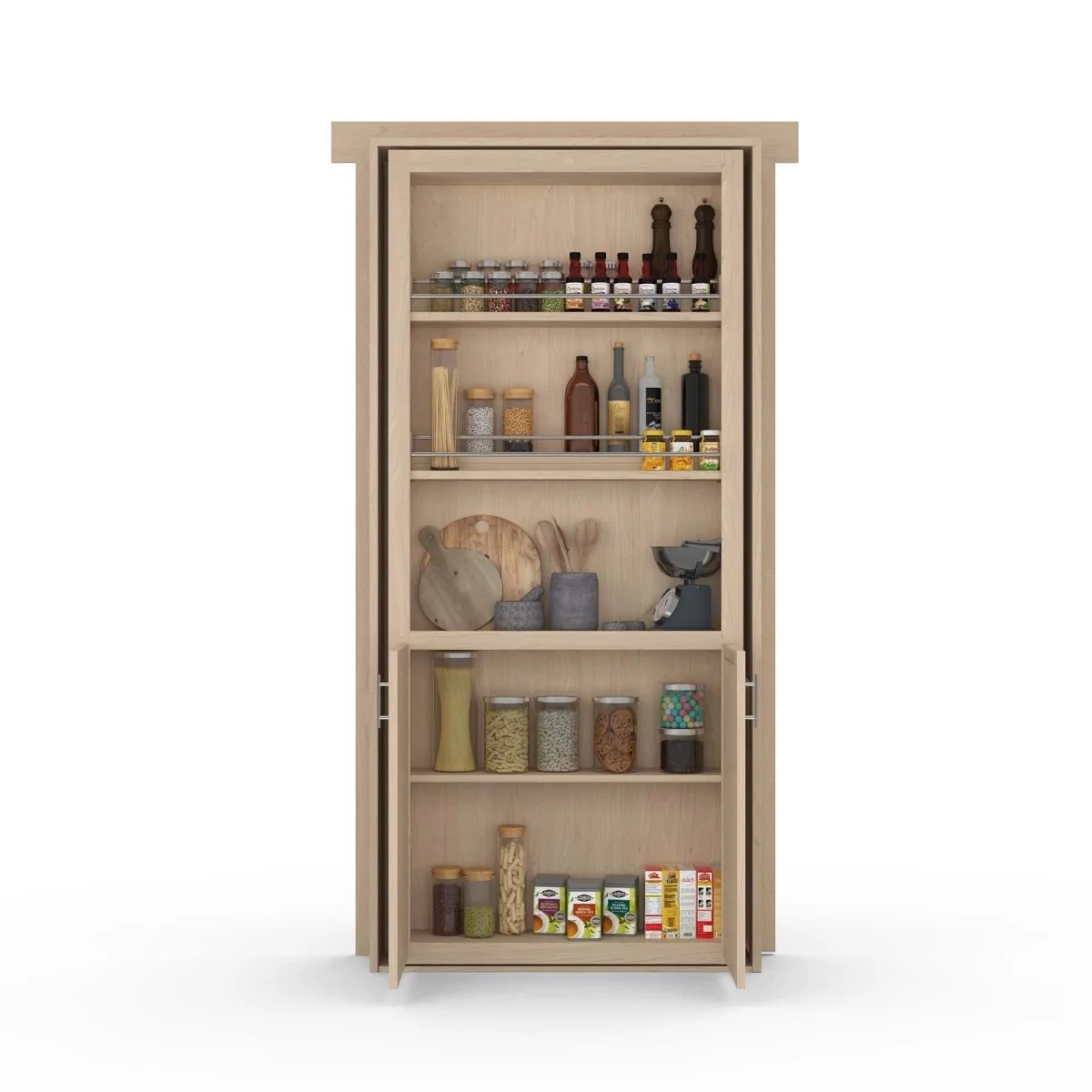 Hidden Flush Mount Maple Pantry Door - Image 8