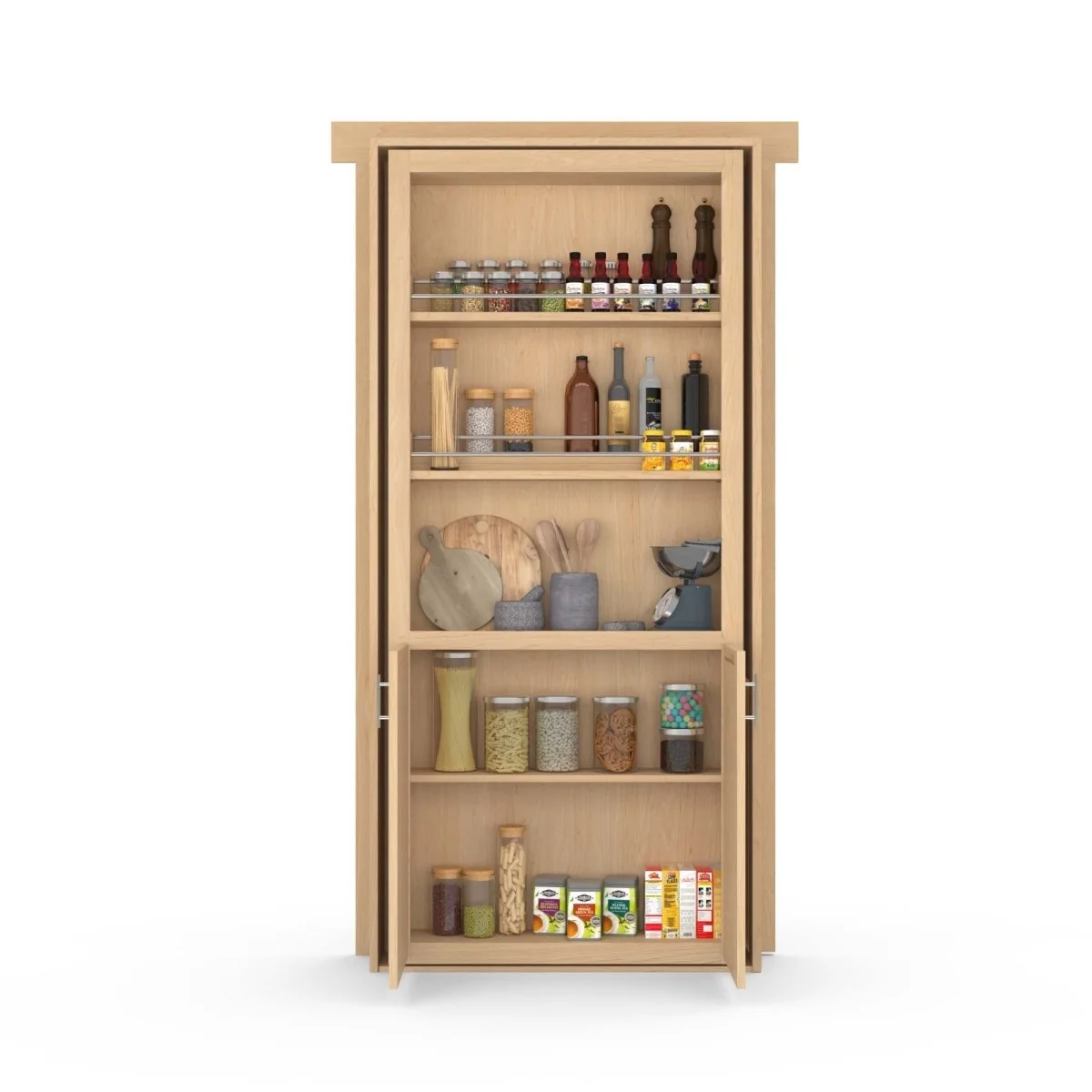 Hidden Flush Mount Maple Pantry Door - Image 9