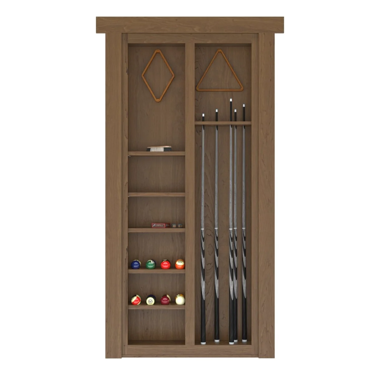 Hidden Flush Mount Maple Pool Cue Door - Image 10