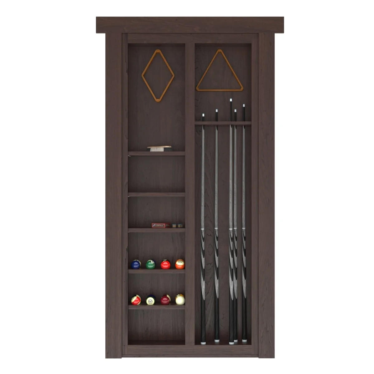 Hidden Flush Mount Maple Pool Cue Door - Image 11